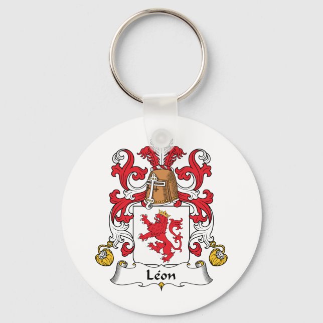 Leon Family Crest Key Ring (Front)
