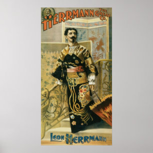 Leon Herrmann  Magician  Vintage Poster