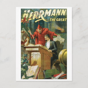 Leon Herrmann The Great ~ Vintage Magic Act Postcard
