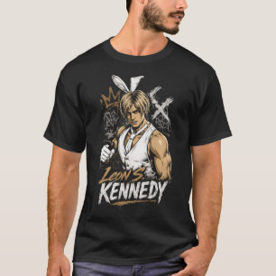 Leon Horror Kennedy Art 07   Basic Dark T-Shirt