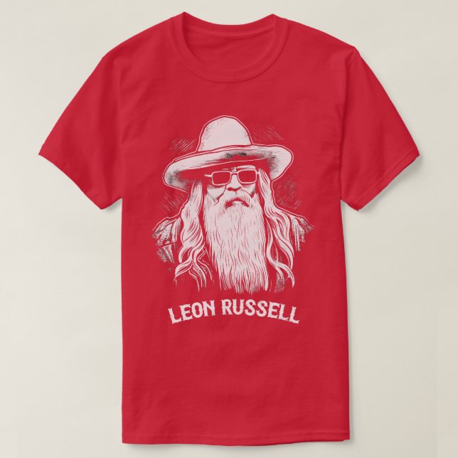Leon Russell Original Fan Art Design T-Shirt (Design Front)