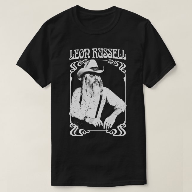 Leon Russell Retro 1970s Fan Design T-Shirt (Design Front)