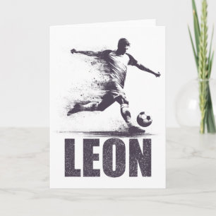 Leon Soccer Boys Personalized First Name Leon Card