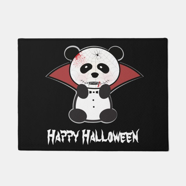 Leon the Vampire Panda Bear Doormat (Front)