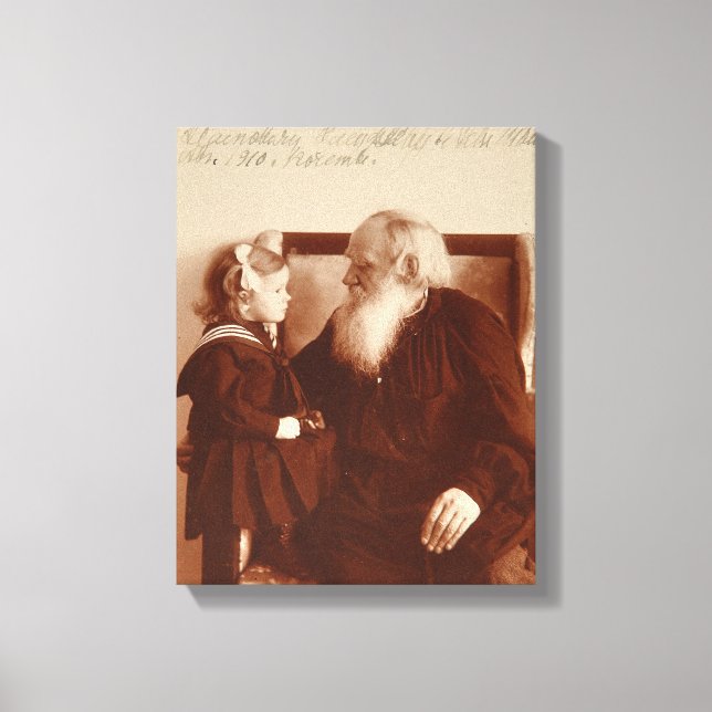 Leon Tolstoy with his granddaughter, Tatiana Canvas Print (Front)