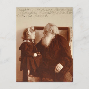 Leon Tolstoy with his granddaughter, Tatiana Postcard