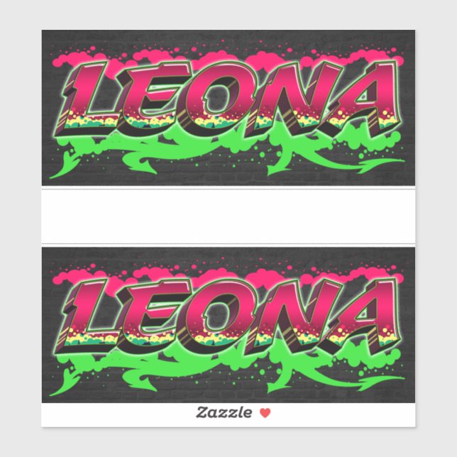 Leona First Name Graffiti Sticker (Sheet)