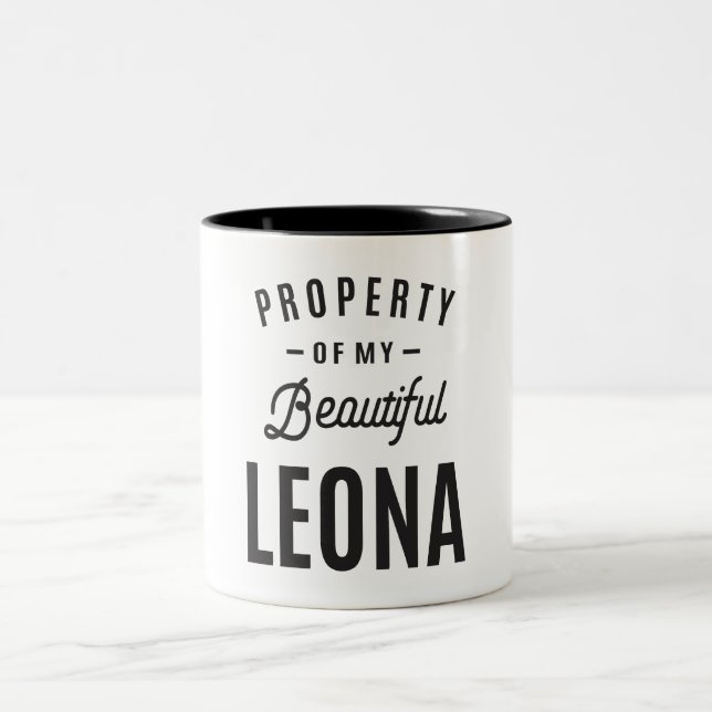 Leona Personalised Name Two-Tone Coffee Mug (Center)