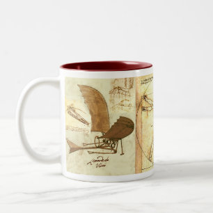 Leonado da Vinci Drawings 1 Two-Tone Coffee Mug