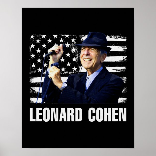 Leonard Cohen American Flag Poster (Front)
