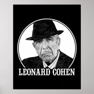 Leonard Cohen Art 60s Style Poster