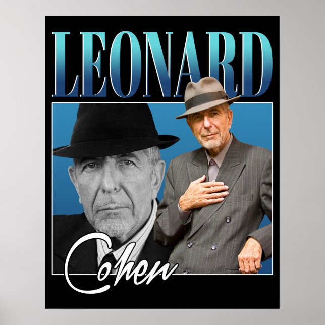 Leonard Cohen Retro Style Gifts for Fans Poster (Front)