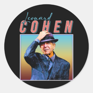 Leonard Cohen Retro Style Music Fan Gifts Classic Round Sticker