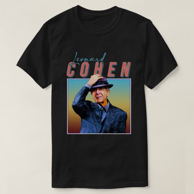 Leonard Cohen Retro Style Music Fan Gifts T-Shirt (Design Front)