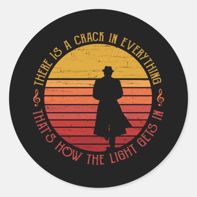 Leonard Cohen There is a Crack in Everything Classic Round Sticker (Front)