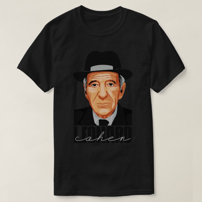 Leonard Cohen Vintage Style T-Shirt (Design Front)
