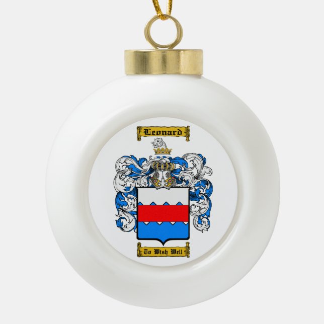 Leonard (Irish) Ceramic Ball Christmas Ornament (Front)