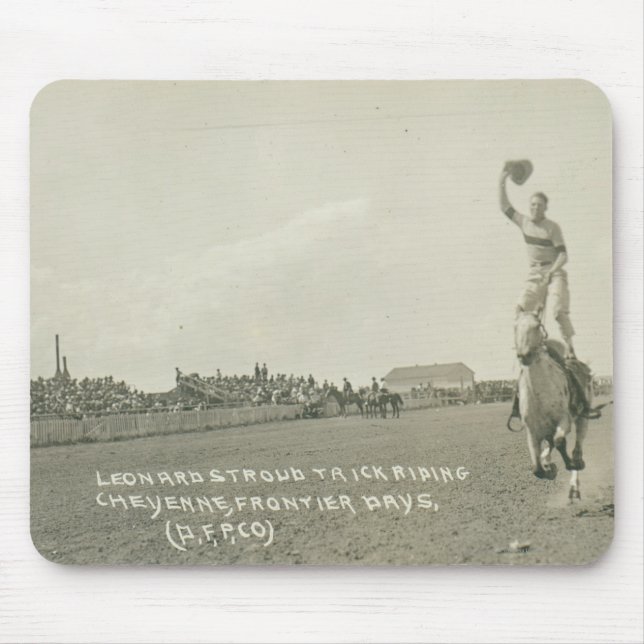 Leonard Stroud trick riding. Mouse Mat (Front)