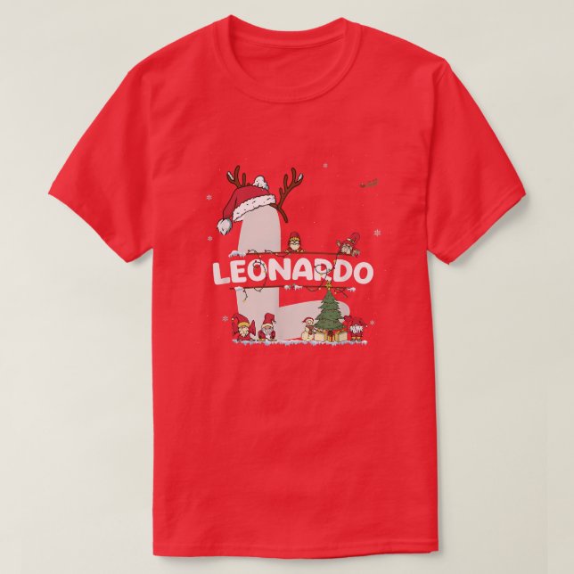 Leonardo Christmas Shirt w Leonardo Name for funny (Design Front)