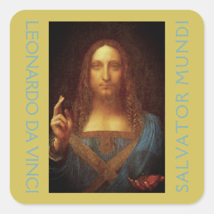 Leonardo da Vinci 1500 Salvator Mundi Art  Square Sticker