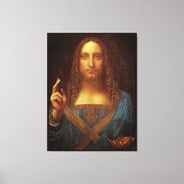 Leonardo da Vinci 1500 Salvator Mundi Fine Art  Canvas Print (Front)