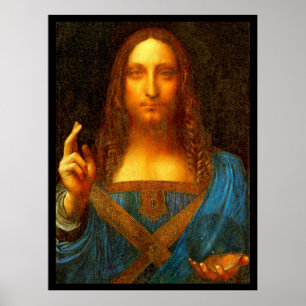 Leonardo da Vinci 1500 Salvator Mundi Fine Art Poster