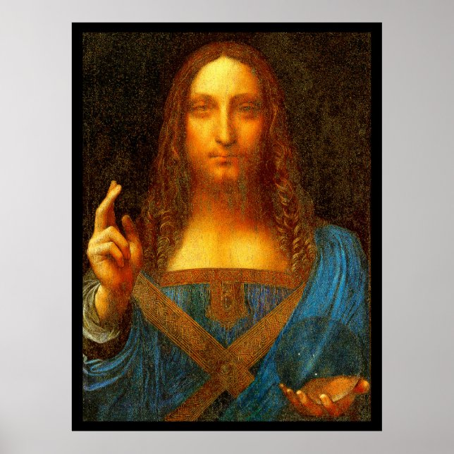 Leonardo da Vinci 1500 Salvator Mundi Fine Art  Poster (Front)