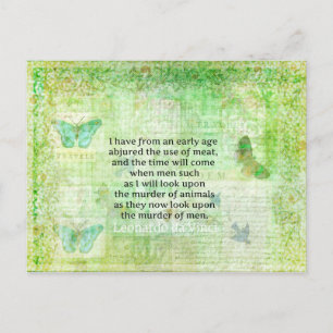 Leonardo da Vinci  Animal Rights quote vegan Postcard