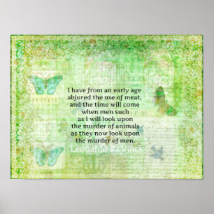 Leonardo da Vinci  Animal Rights quote vegan Poster