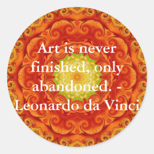 Leonardo da Vinci art quote Classic Round Sticker