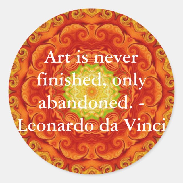 Leonardo da Vinci art quote Classic Round Sticker (Front)