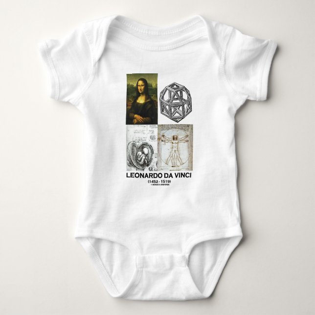 Leonardo da Vinci Collage (Collection of Works) Baby Bodysuit (Front)
