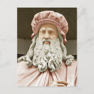 Leonardo da Vinci colourized wearing rose tights Postcard