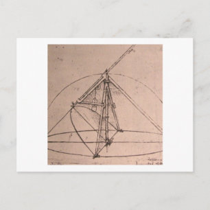Leonardo da Vinci, design for a parabolic compass Postcard