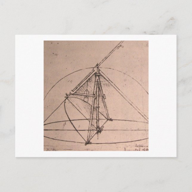 Leonardo da Vinci, design for a parabolic compass Postcard (Front)