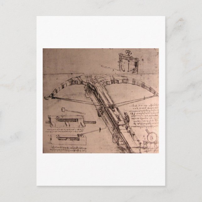 Leonardo da Vinci, design for an enormous crossbow Postcard (Front)