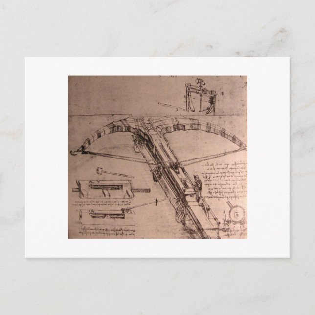 Leonardo da Vinci, design for an enormous crossbow Postcard (Front)