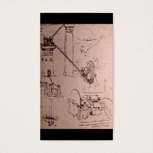 Leonardo da Vinci, drawings of machines (Front)