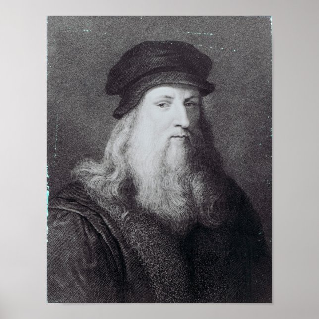 Leonardo da Vinci, engraved by Raphael Poster (Front)