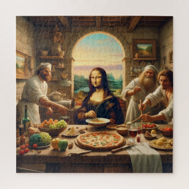 Leonardo Da Vinci Entertaining Some Friends Jigsaw Puzzle (Vertical)