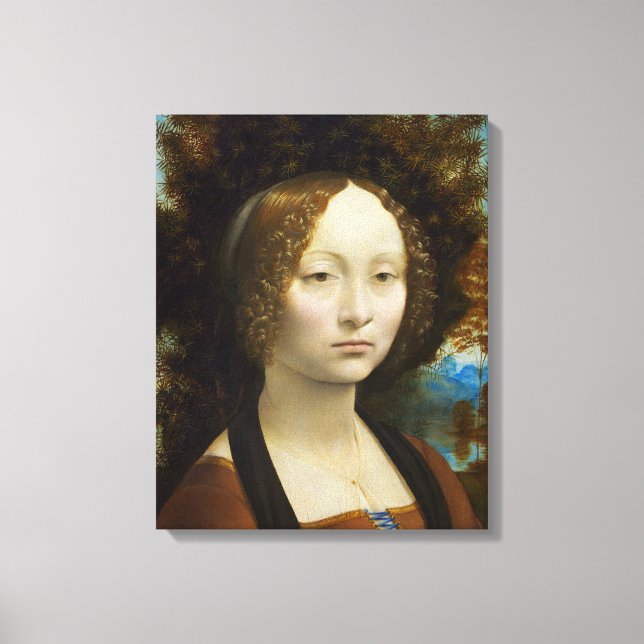 Leonardo da Vinci Ginevra de' Benci Canvas Print (Front)