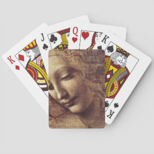 Leonardo Da Vinci - Head Of A Young Woman Playing Cards