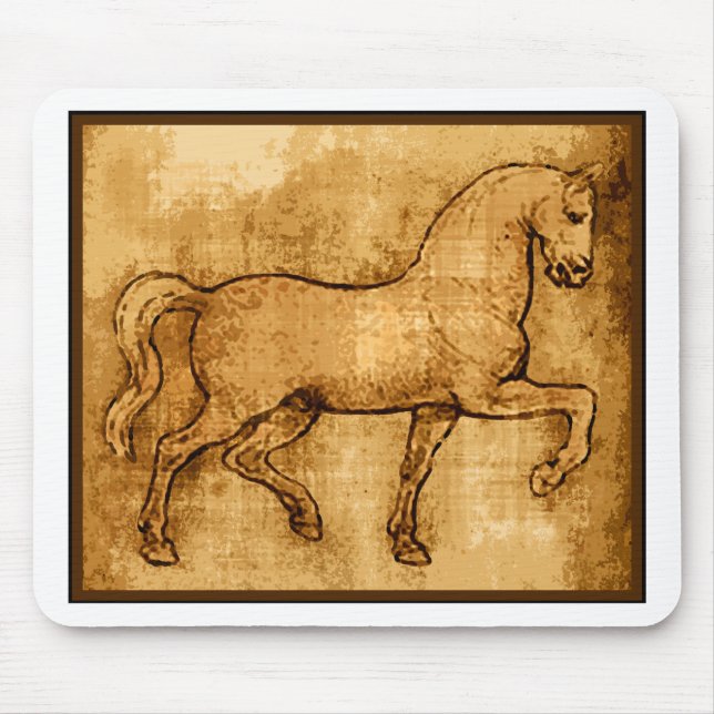 Leonardo Da Vinci Horse Art Mouse Mat (Front)