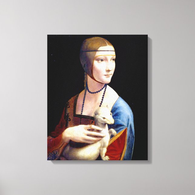 Leonardo da Vinci Lady with an Ermine Canvas Print (Front)