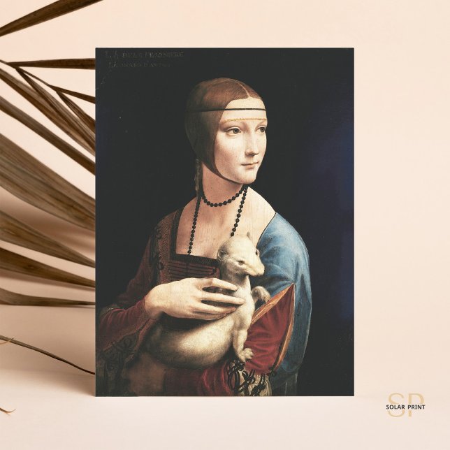Leonardo da Vinci Lady with an Ermine Painting Art Postcard (Creator Uploaded)