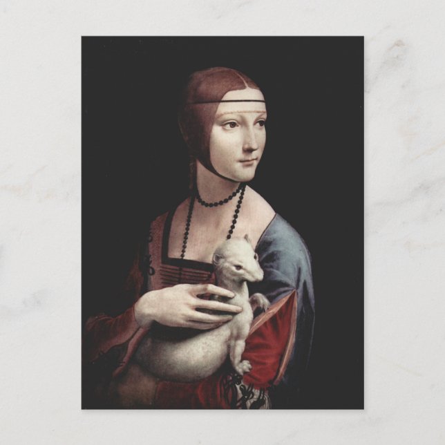 Leonardo Da Vinci - Lady with an Ermine Postcard (Front)