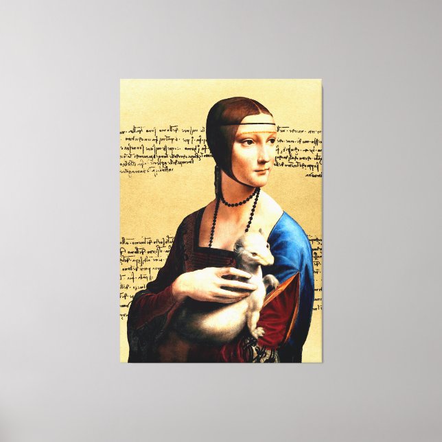 Leonardo da Vinci Lady with Ermine Canvas Print (Front)