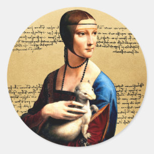 Leonardo da Vinci Lady with Ermine Classic Round Sticker