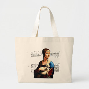 Leonardo da Vinci Lady with Ermine Large Tote Bag