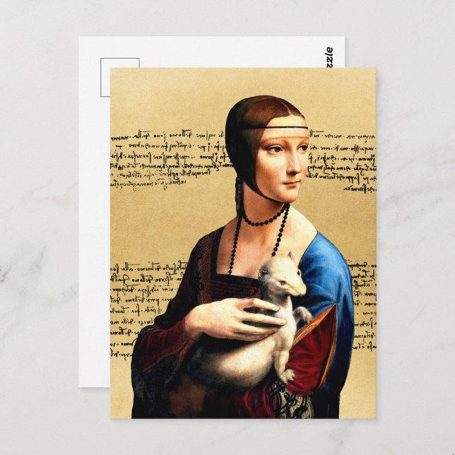 Leonardo da Vinci Lady with Ermine Postcard (Front/Back)